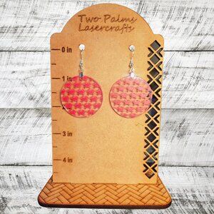 Red Crab Acrylic Earrings - Circle